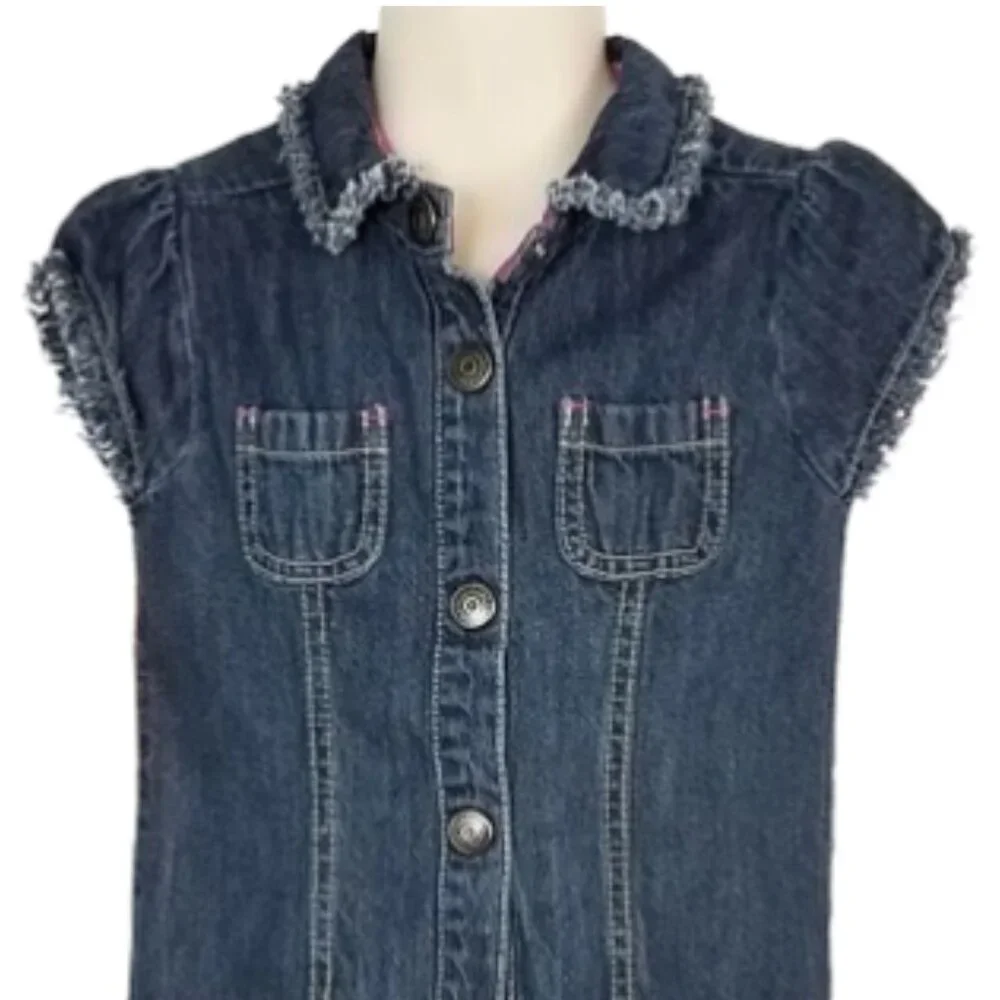 GYMBOREE Refashioned Upcycled Distressed Denim Blue Jean Dress - Girl's Size 5